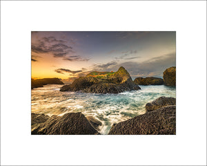 Waves among the sea stacks at Ballintoy Harbour on Ireland's north coast by John Taggart Landscapes.