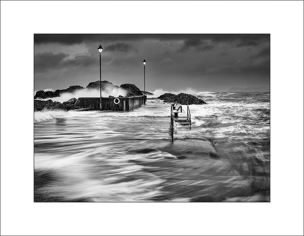 Stormy seas and floods at Ballintoy Harbour County Antrim Northern Ireland by Irish Landscape Photographer John Taggart