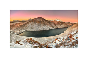 Winter Sunset at Ben Crom Reservoir Kingdom Of Mourne by John Taggart Landscapes