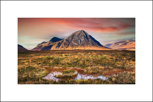 Sunset at Buachaille Etive near Glencoe in The Highlands of Scotland by John Taggart Landscapes