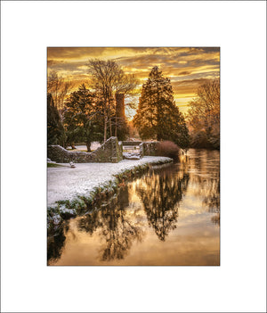 Winter sunset on the Six Mile River Castle Gardens in Antrim Town by Irish landscape photographer John Taggart