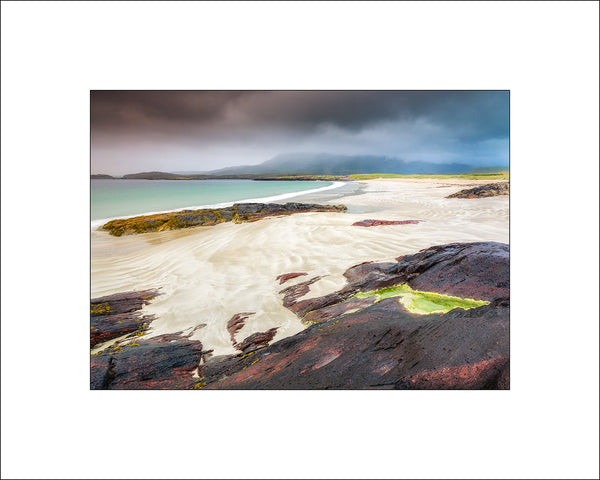 Stormy skies along Glassillaun Beach in beautiful Connemara County Galway by John Taggart Landscape Photography