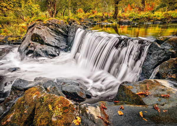 Derrycunnihy Falls waterfall in autumn, Killarney National Park County Kerry Ireland