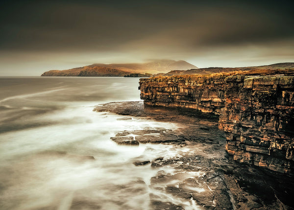 Donegal cliffs Wild Atlantic Way Ireland long exposure seascape rugged coastline wall art print moody ocean