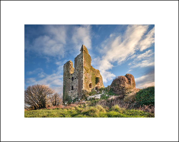 The old ruins of Dunhill Castle set in the beautiful Anne Valley near Dunhill village in County Waterford by John Taggart Landscape  Photography 
