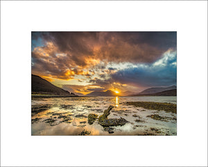 Sunset over Loch Leven from Ballahullish near Glencoe by John Taggart Landscapes