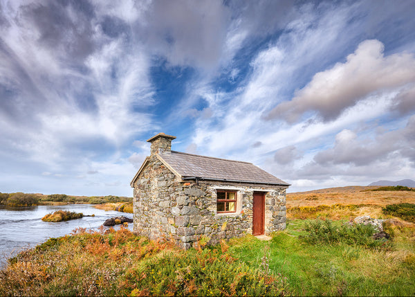  Fisherman's Hut Connemara An Irish Autumn Landscape in County Galway.
Bring the quiet magic of an Irish autumn into your space with this fine art landscape photograph, captured in Connemara County Galway, surrounded by rich autumn foliage, the scene evokes stillness, nostalgia and the timeless beauty of the Irish countryside.