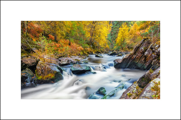 Waterfalls and autumn colours in Glen Cannich, Strathglass, Highlands of Scotland by John Taggart Landscapes 