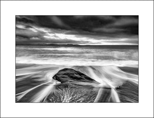 Waves and rocks in Black & White photography at Kinard on the Dingle Peninsuls in County kerry Ireland by Irish Landscape Photographer John Taggart