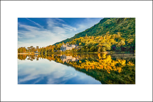 Kylemore Abbey reflected in beautiful Connemara, County Galway by John Taggart Landscapes 