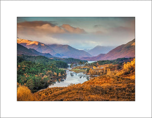 The view of Loch Affric in beautiful autumn colours by John Taggart Landscapes