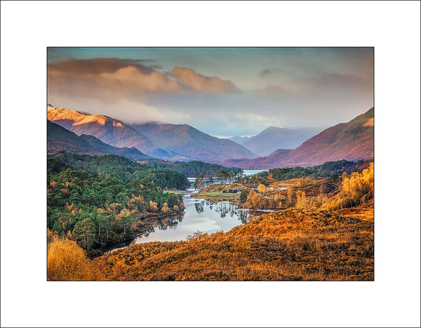 The view of Loch Affric in beautiful autumn colours by John Taggart Landscapes