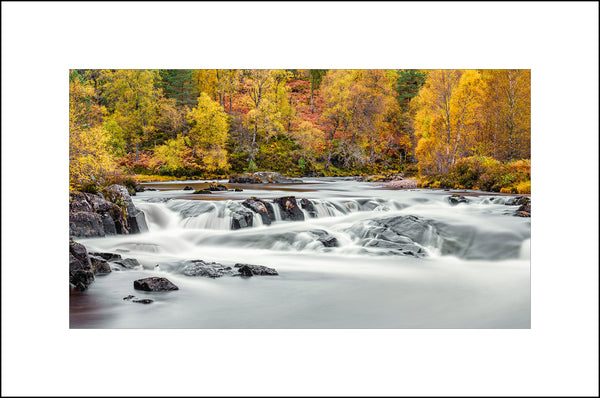 Autumn colours and waterfall in Glen Affric, Highlands of Scotland by John Taggart Landscapes