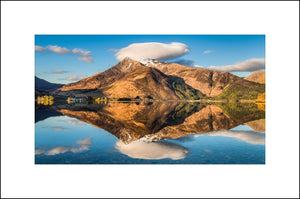 Autumnal reflections on Loch Leven near Glencoe in the Highlands of Scotland by John Taggart Landscapes