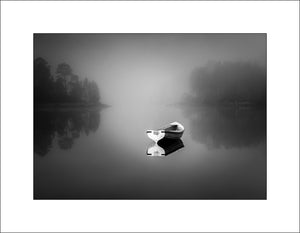 Lone boat on Loch Beinn á Mheadhoin Glen Affric, Strathglass, in the Scottish Highlands by John Taggart Landscapes