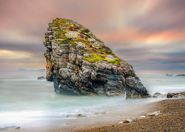 Malin Head sea stack at sunrise, County Donegal coastal landscape photography print