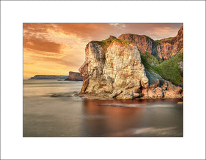 Evening light across White Rocks, Fair Head and Rathlin Island in beautiful County Antrim by John Taggart Landscapes 