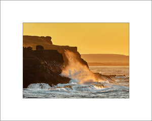 Portnaboe at sunset on the Giants Causeway Coastal Route County Antrim by Irish Landscape Photographer John Taggart