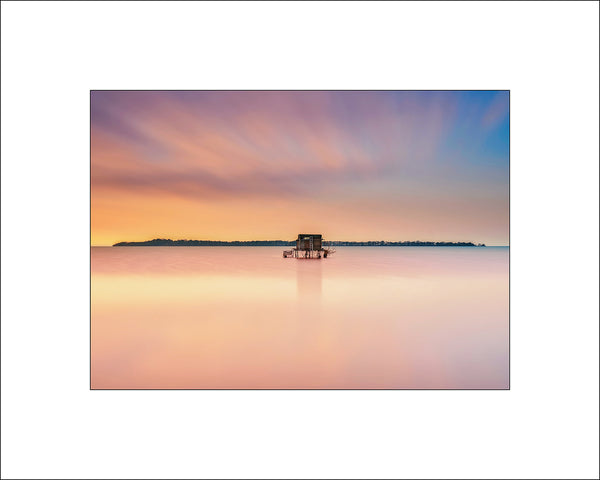 Winter sunset onto Rams Island on Lough Neagh in beautiful County Antrim by John Taggart Landscapes