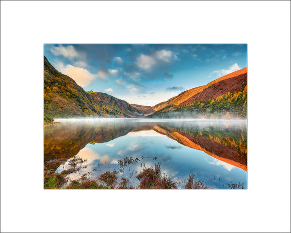 A perfectly calm morning reflection at Glendalough in beautiful County Wicklow by Irish Landscape Photographer John Taggart