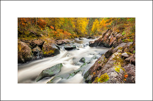 Autumn Light and Water Falls on the River Cannich in Strathglass Scotland by John Taggart Landscapes 