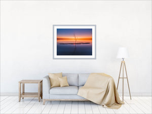 Winter sunset over Lough Neagh in County Antrim framed by Irish Landscape photographer John Taggart
