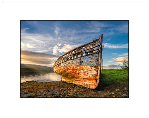  Evening light at The ship wreck The Mary Buchan on Mulroy Bay along the Wild Atlantic Way in County Donegal  by John Taggart Landscapes