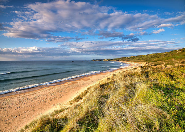 Whitepark Bay beach County Antrim Northern Ireland coastal dunes and Atlantic waves