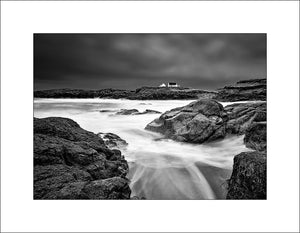 A little Whitewash Cottage in the storm on Cruit Island County Donegal on Ireland's Wild Atlantic Way by John Taggart Landscapes