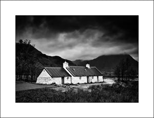 Fine Art Scottish Black & White landscape of Blackrock Cottage