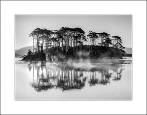 Derryclare Lough Connemara Ireland in Black & White Photographic Art by Irish Landscape Photographer John Taggart