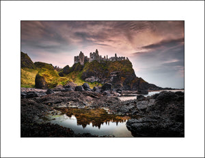  Fine Art Irish Landscape Photography of Dunluce castle at sunset in Co Antrim