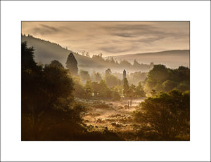 Morning Light at Glendalough Round Tower Co, Wicklow by John Taggart Landscape Photographer