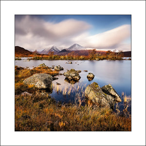 A Fine Art Landscape by Irish and Scottish Landscape Photographer John Taggart of Lochan na h Achlaise on Rannoch Moor Highlands of Scotland