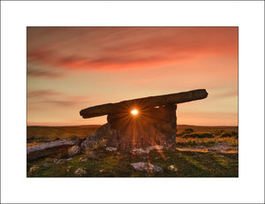 Poulnabrone Dolmen Sunset Co Clare Ireland by Irish Landscape Photographer John Taggart