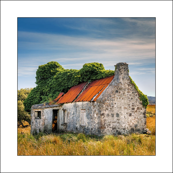 A Fine Art landscape of an old ruined cottage in Connemara Ireland by Irish Fine Art Landscape Photographer John Taggart